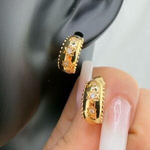 Elegant Gold and Silver Hoop Earrings